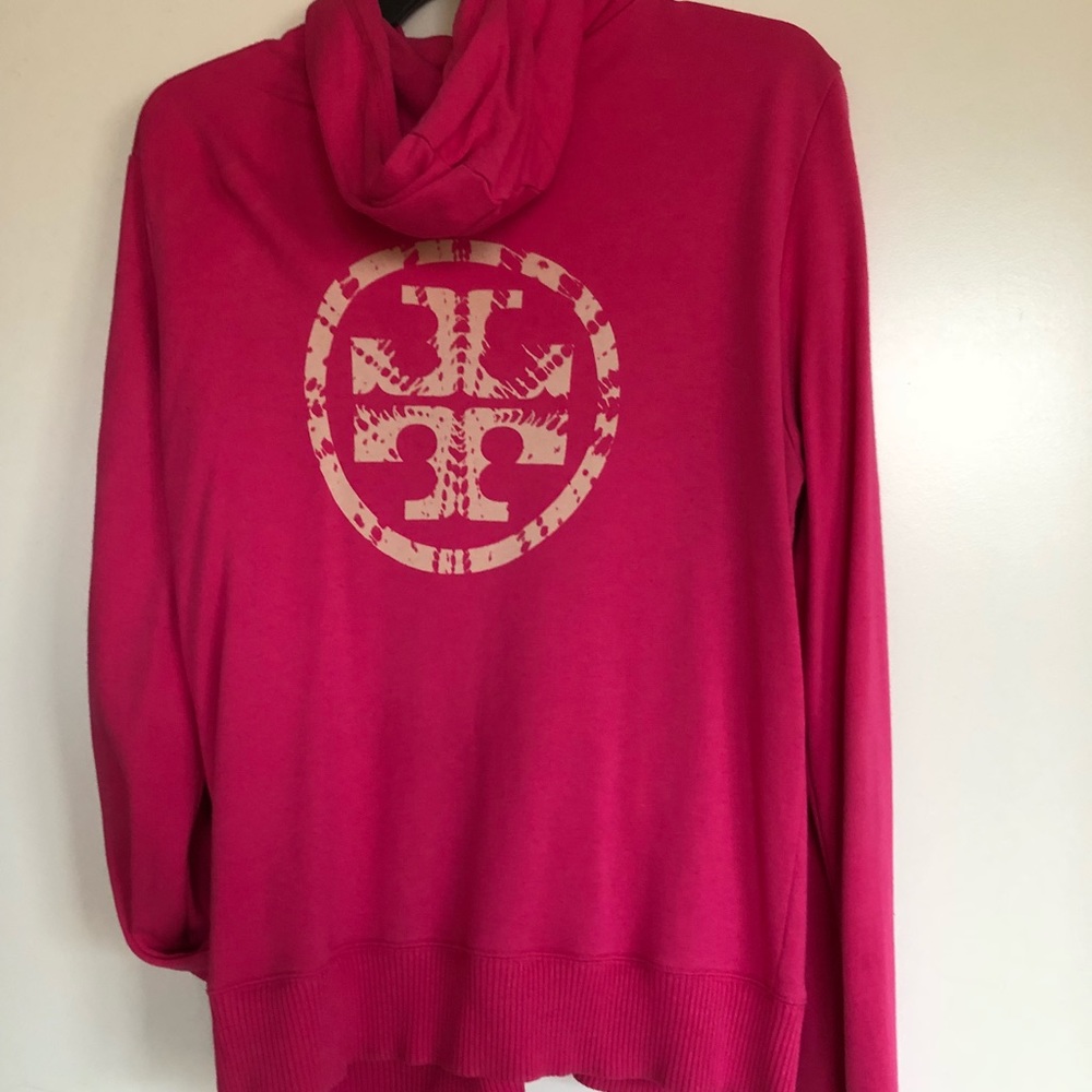 TORY BURCH hot pink hoodie.